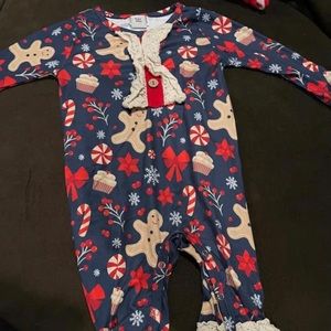6-12 month romper used once for Christmas pics